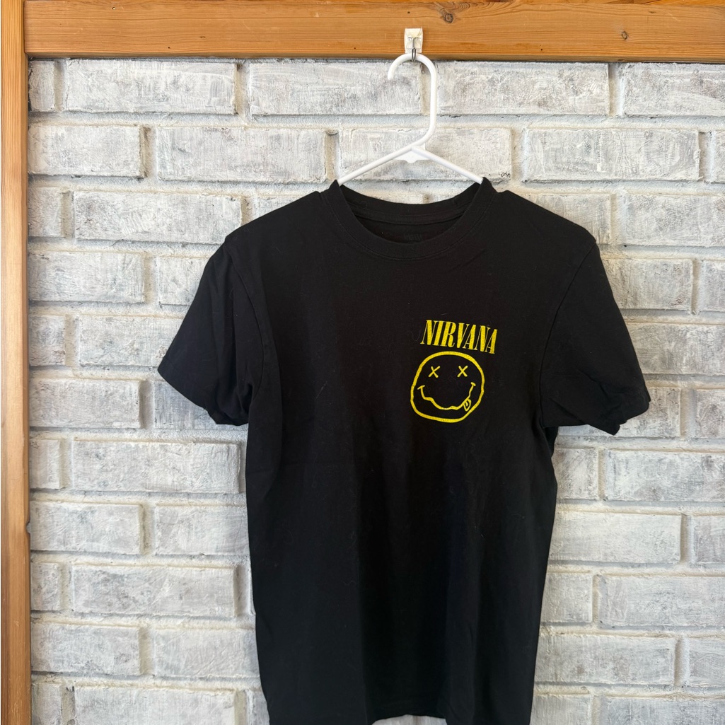 Drew Black Tee With Faded Light Blue Logo